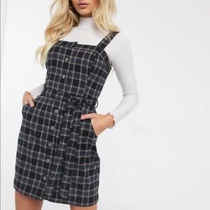 HOLLISTER FLANNEL PLAID JUMPER DRESS